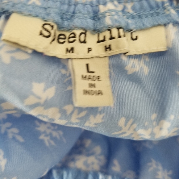 Speed limit mph blue white off shoulder crop top - Picture 7 of 9